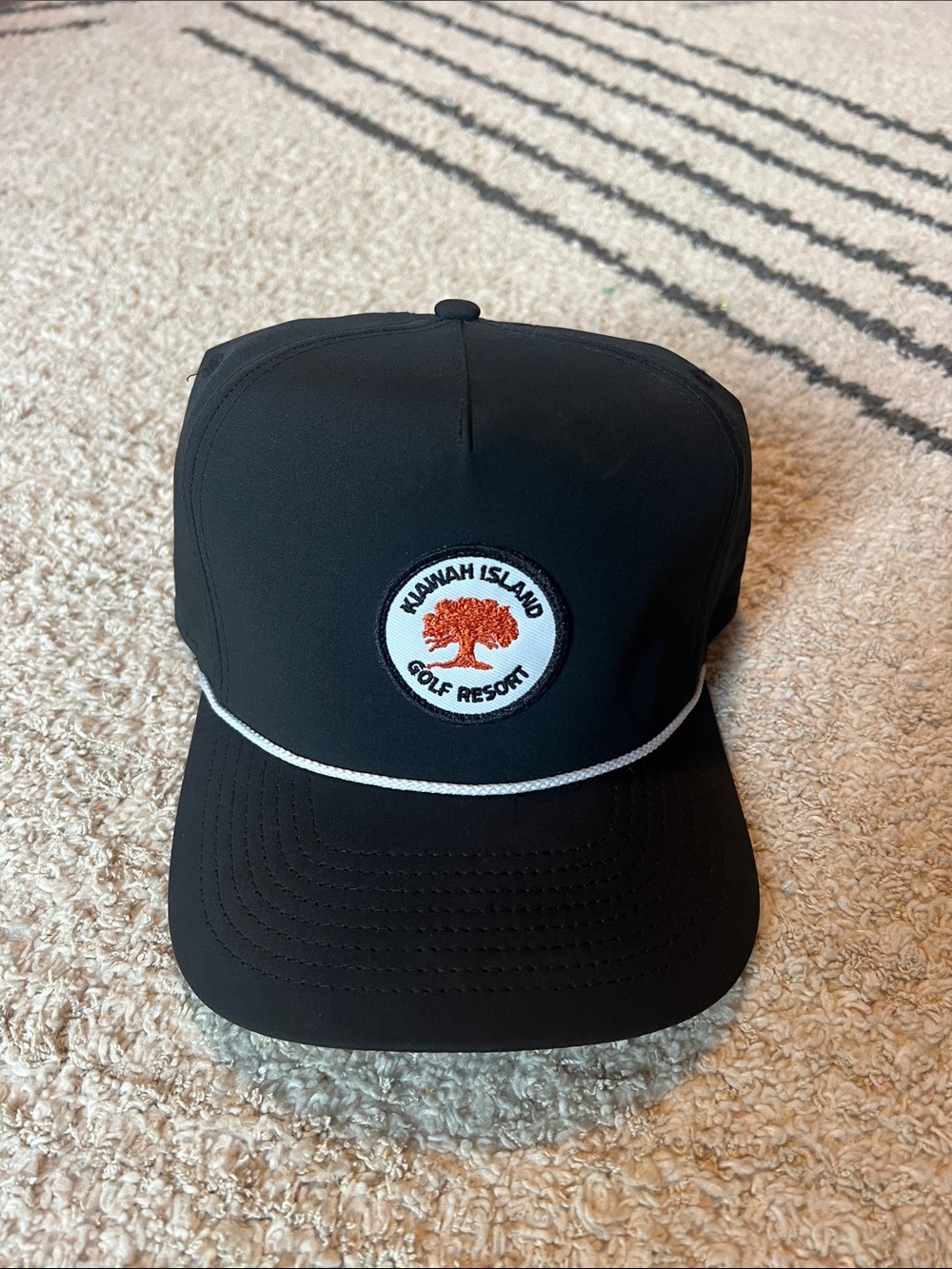Kiawah Island Golf Resort Black Rope-Trim Snapback Hat